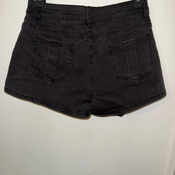 Black Denim Mini Skirt - Picture 2 of 4